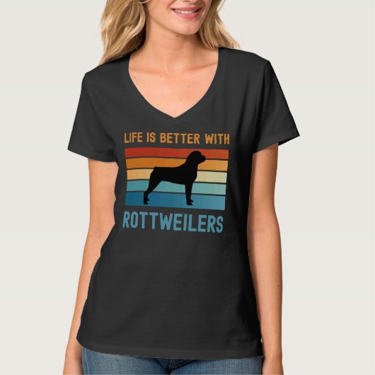 Het leven is beter met Rottweilers T-shirt (Voorkant)