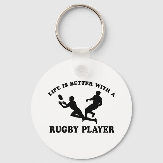 Het leven is beter met Rugby Player Sleutelhanger (Voorkant)