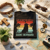 Het leven is beter met Saint Bernard Retro Sunset T-shirt