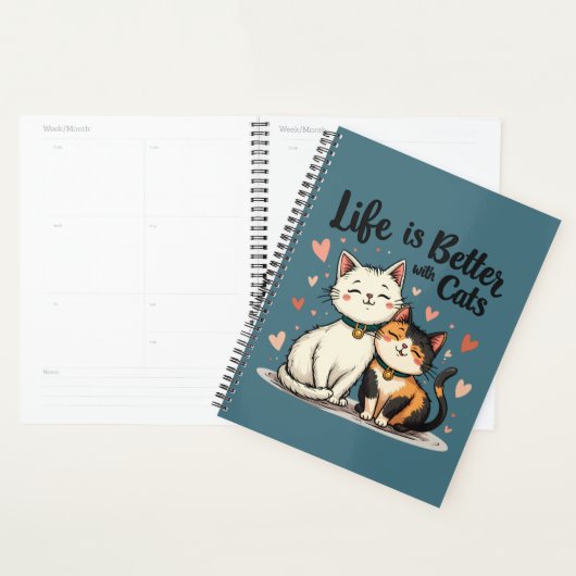 Het leven is beter met Schattigee Cat Aesthetic, B Planner (Display)