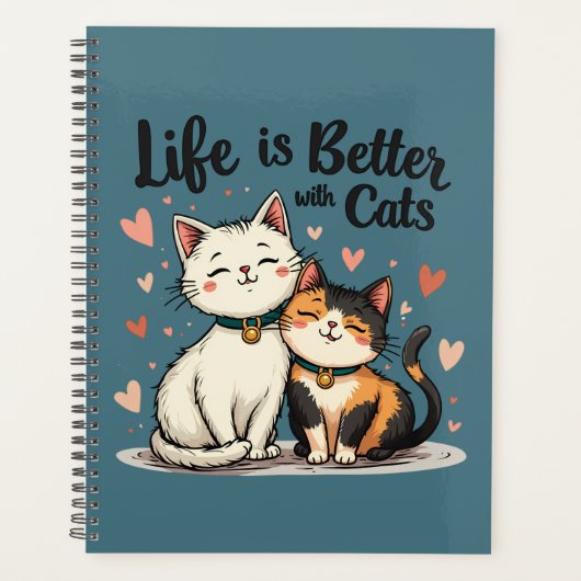 Het leven is beter met Schattigee Cat Aesthetic, B Planner (Voorkant)