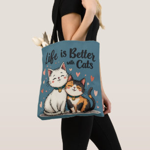 Het leven is beter met Schattigee Cat Aesthetic, B Tote Bag