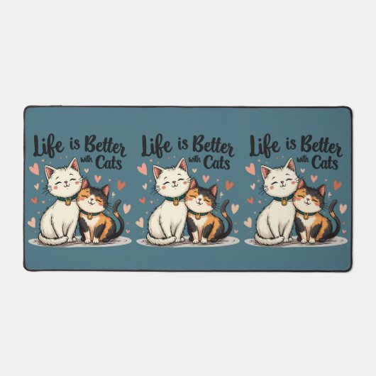 Het leven is beter met Schattigee Cat Aesthetic Bureaumat (Voorkant)