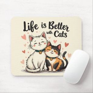 Het leven is beter met Schattigee Cat Aesthetic Muismat