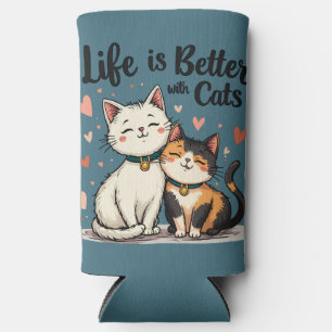 Het leven is beter met Schattigee Cat Aesthetic Seltzer Blikjeskoeler