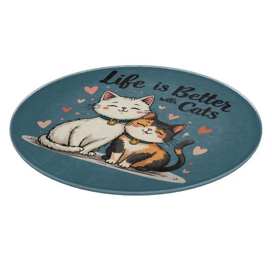 Het leven is beter met Schattigee Cat Aesthetic Snijplank (Hoek)