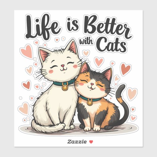 Het leven is beter met Schattigee Cat Aesthetic Sticker (Vel)