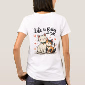 Het leven is beter met Schattigee Cat Aesthetic T-shirt (Achterkant)