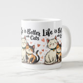 Het leven is beter met Schattigee esthetische katt Grote Koffiekop (Voorkant rechts)