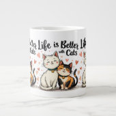 Het leven is beter met Schattigee esthetische katt Grote Koffiekop (Voorkant)