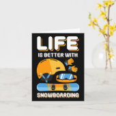 Het leven is beter met snowboarden cadeau Funny Sn Kaart (Gele Bloem)