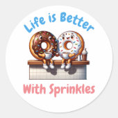 Het leven is beter met spikkels ronde sticker (Voorkant)