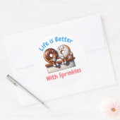 Het leven is beter met spikkels ronde sticker (Envelop)