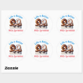 Het leven is beter met spikkels ronde sticker (Vel)