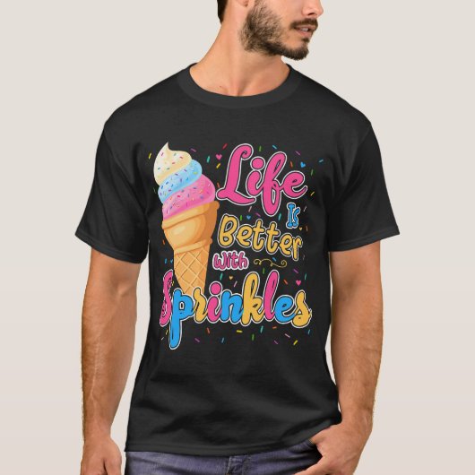 Het leven is beter met springen grappige ijsliefde t-shirt (Voorkant)