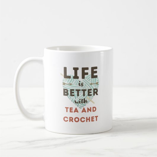 Het leven is beter met Tea en Crochet Koffiemok (Links)