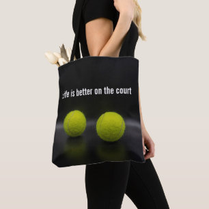 Het leven is beter met tennisbal tote bag
