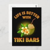 Het leven is beter met Tiki Bars Briefkaart (Voorkant / Achterkant)