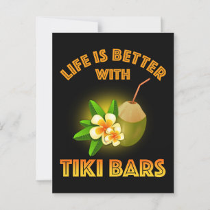 Het leven is beter met Tiki Bars Briefkaart