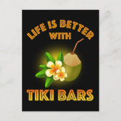 Het leven is beter met Tiki Bars Briefkaart (Voorkant)