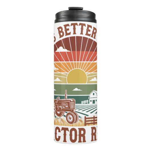Het leven is beter met tractorritten thermosbeker (Voorkant)