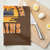 Het leven is beter met treinen - een geweldige sto theedoek (Quarter Fold)