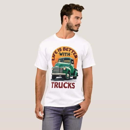 Het leven is beter met Trucks Retro Design T-shirt (Voorkant volledig)