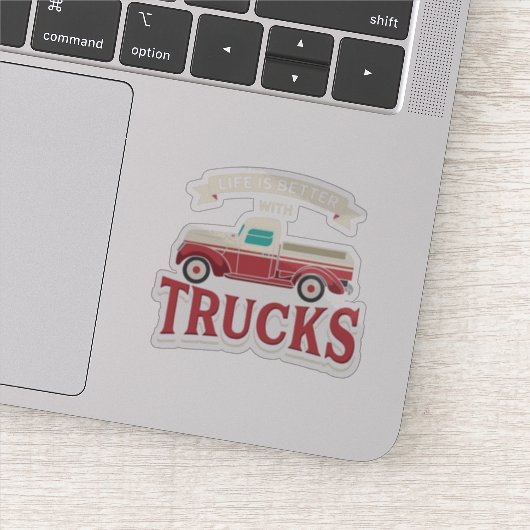 Het leven is beter met Trucks Trucker Gag Sticker (Detail)