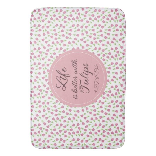 Het leven is beter met Tulpen - Patronen Badmat (Voorkant Verticaal)