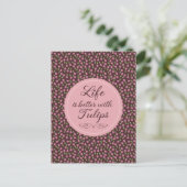 Het leven is beter met Tulpen - Patronen Briefkaart (Staand voorkant)
