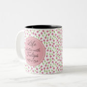 Het leven is beter met Tulpen - Patronen Tweekleurige Koffiemok (Voorkant links)