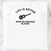Het leven is beter met ukelele spelers ovale sticker (Tas)