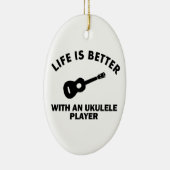 Het leven is beter met ukulele spelers keramisch ornament (Rechts)
