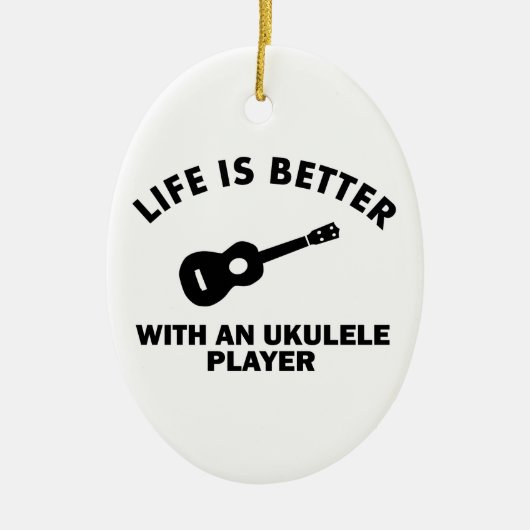 Het leven is beter met ukulele spelers keramisch ornament (Voorkant)