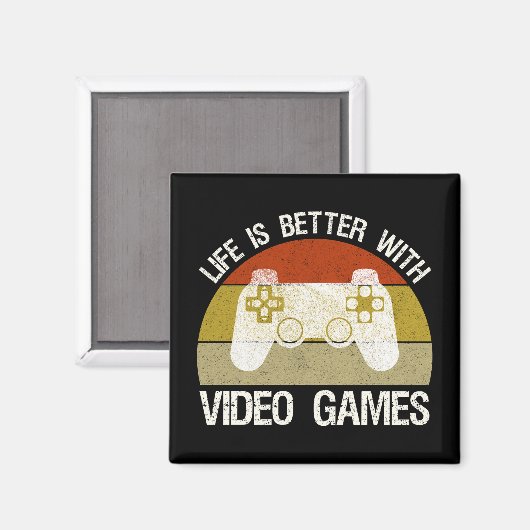 Het leven is beter met videogames magneet (Voorkant / Achterkant)