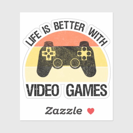 Het leven is beter met videogames sticker (Vel)