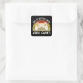 Het leven is beter met videogames vierkante sticker (Tas)