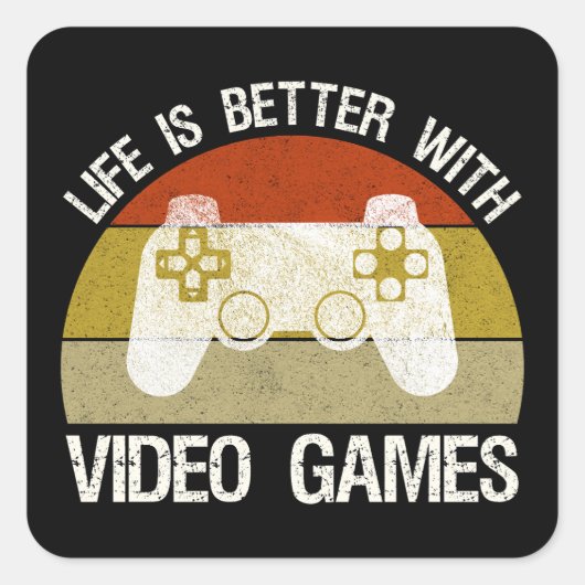 Het leven is beter met videogames vierkante sticker (Voorkant)
