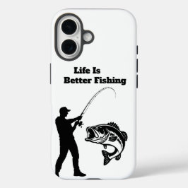 het leven is beter met vissen iPhone 16 hoesje
