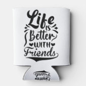 Het leven is beter met vrienden Cute Bestie BFF Qu Blikjeskoeler (Achterkant)