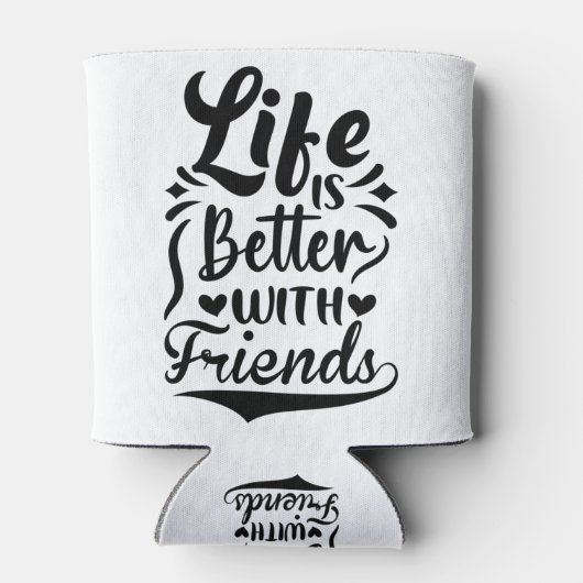 Het leven is beter met vrienden Cute Bestie BFF Qu Blikjeskoeler (Achterkant)