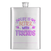 Het leven is beter met vrienden | Heupfles (Voorkant)
