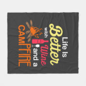 Het leven is beter met wijn en kampvuur fleece deken (Voorkant (Horizontaal))