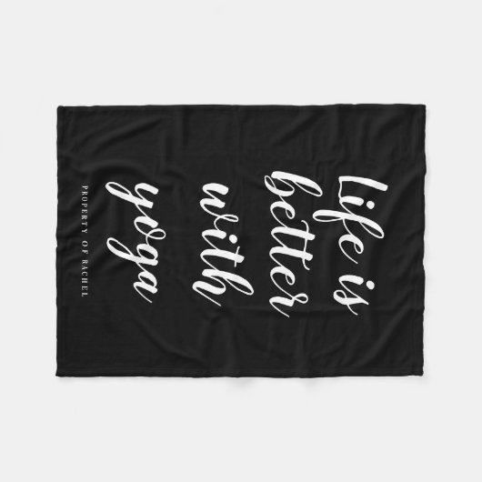 Het leven is beter met yoga kleine fleece deken (Voorkant (Horizontaal))