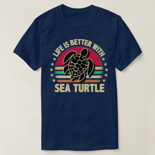 Het leven is beter met zeeen schildpad t-shirt (Design voorkant)