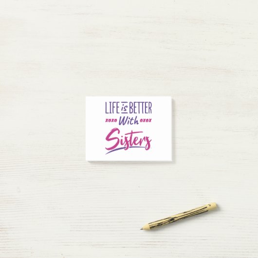 Het leven is beter met zusters Sisterhood Sbling S Post-it® Notes (Op bureau)
