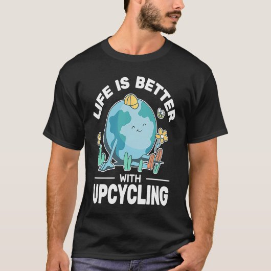 Het leven is Beter omhoog fietsen mannen creative  T-shirt (Voorkant)