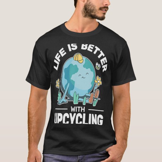 Het leven is Beter omhoog fietsen mannen creative T-shirt (Voorkant)