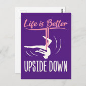 Het leven is beter ondersteboven luchtyoga briefkaart (Voorkant / Achterkant)