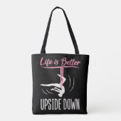 Het leven is beter ondersteboven luchtyoga tote bag (Achterkant)